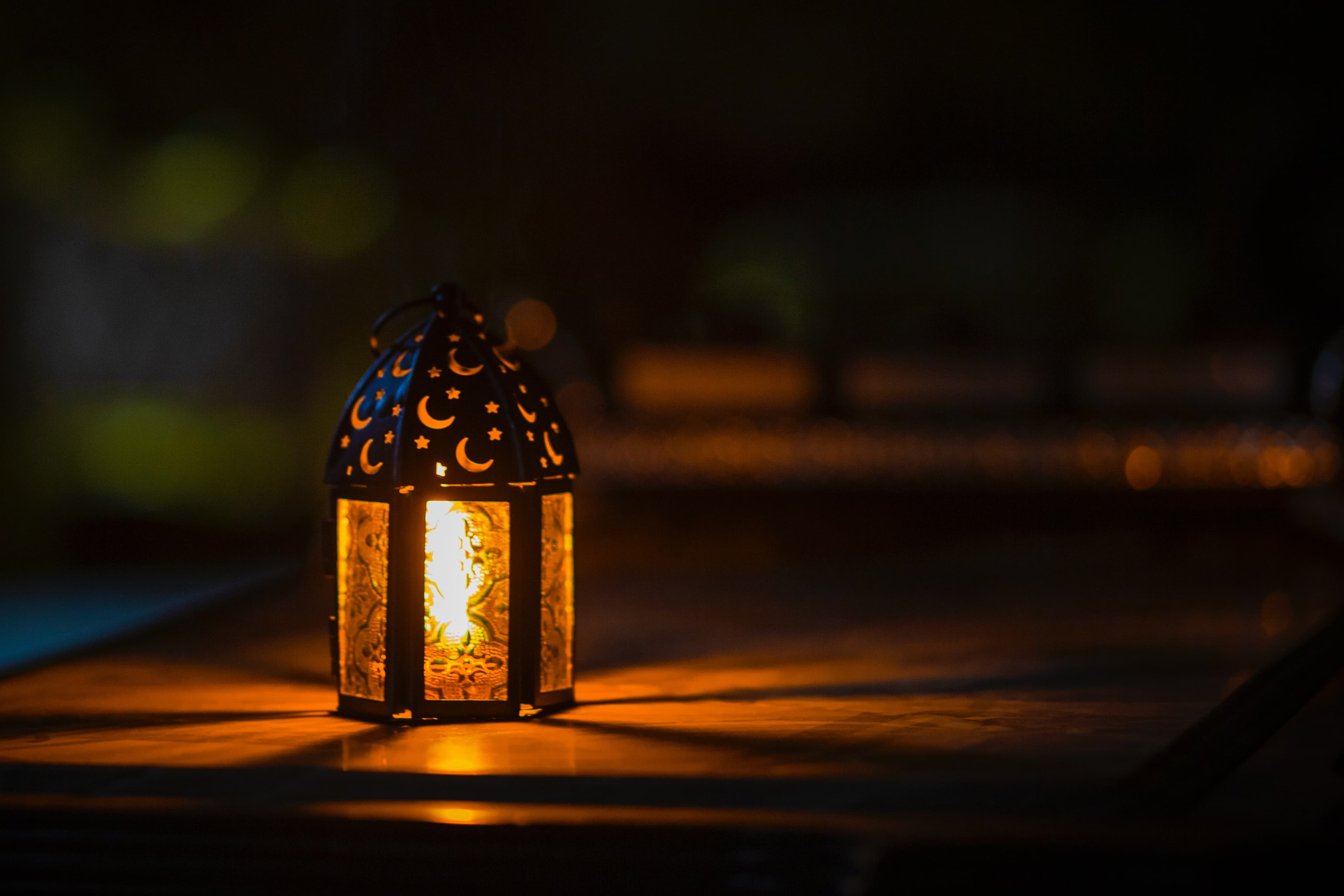Ornate lantern with warm candlelight